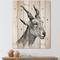 Designart - Monochrome Portrait Of Goat I - Farmhouse Print on Natural Pine Wood